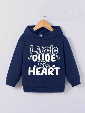 Little Dude Big Heart Hoodie NB